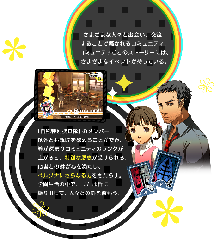 さまざまな人々と出会い、交流することで築かれるコミュニティ。