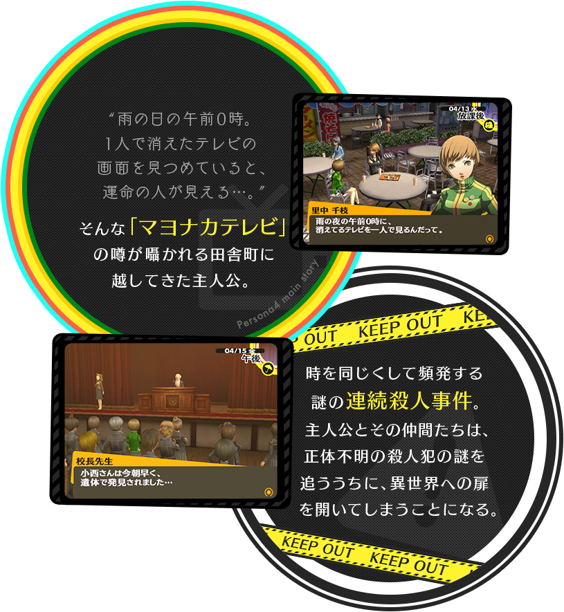 “雨の日の午前0時。1人で消えたテレビの画面を見つめていると、運命の人が見える…。”